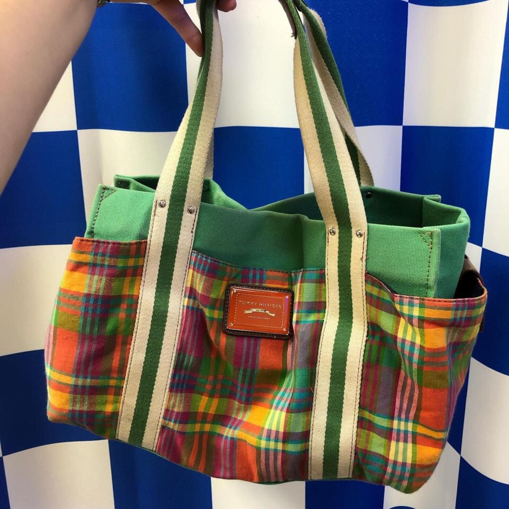 Y2k Tommy Hilfiger multicolored plaid purse